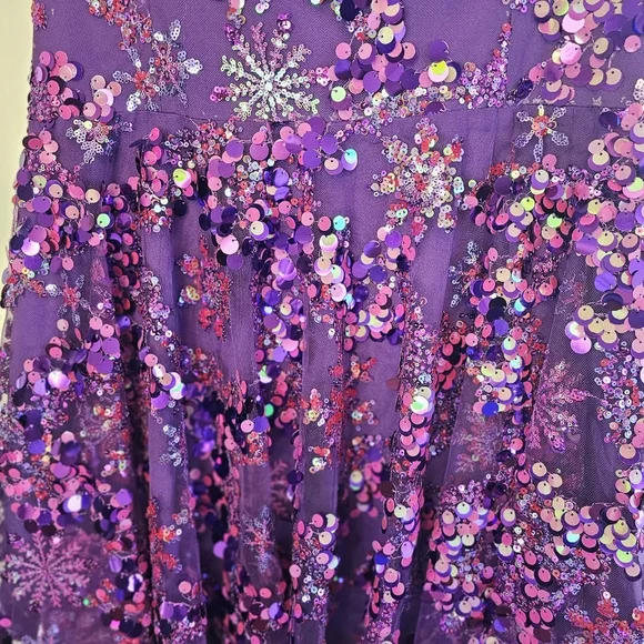 NWT Helsi Anita Strapless Sequin Fit & Flare Violet Dress XL 12-14 - Picture 5 of 13